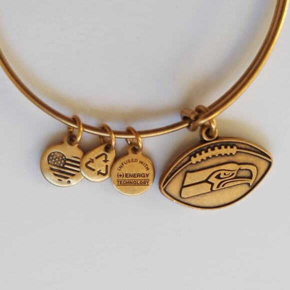 Alex & Ani Seattle Seahawks NFL Charm Bracelet Bangle Football 12th Man Gift - Picture 2 of 4